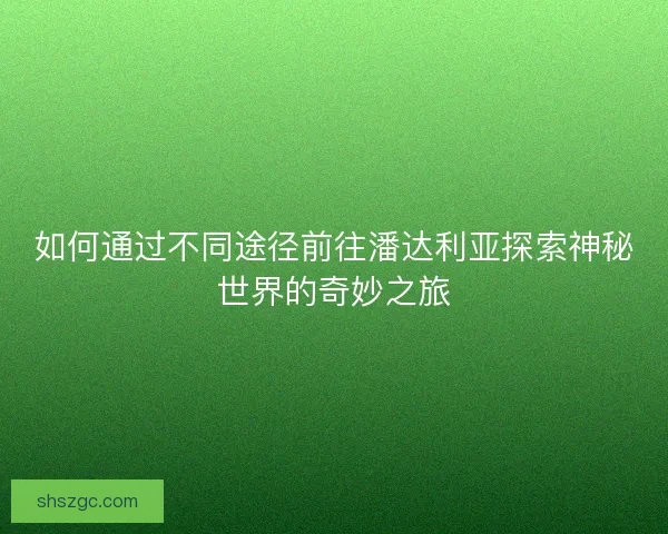 如何通过不同途径前往潘达利亚探索神秘世界的奇妙之旅