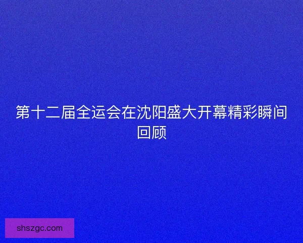 第十二届全运会在沈阳盛大开幕精彩瞬间回顾