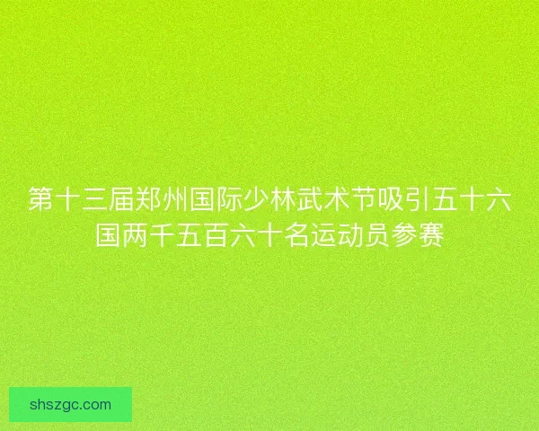 第十三届郑州国际少林武术节吸引五十六国两千五百六十名运动员参赛 第十三届郑州国际少林武术节吸引五十六国两千五百六十名运动员参赛